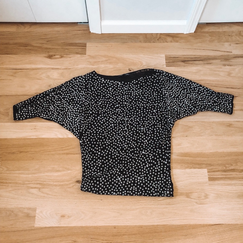 French Connection Black Studded Blouse